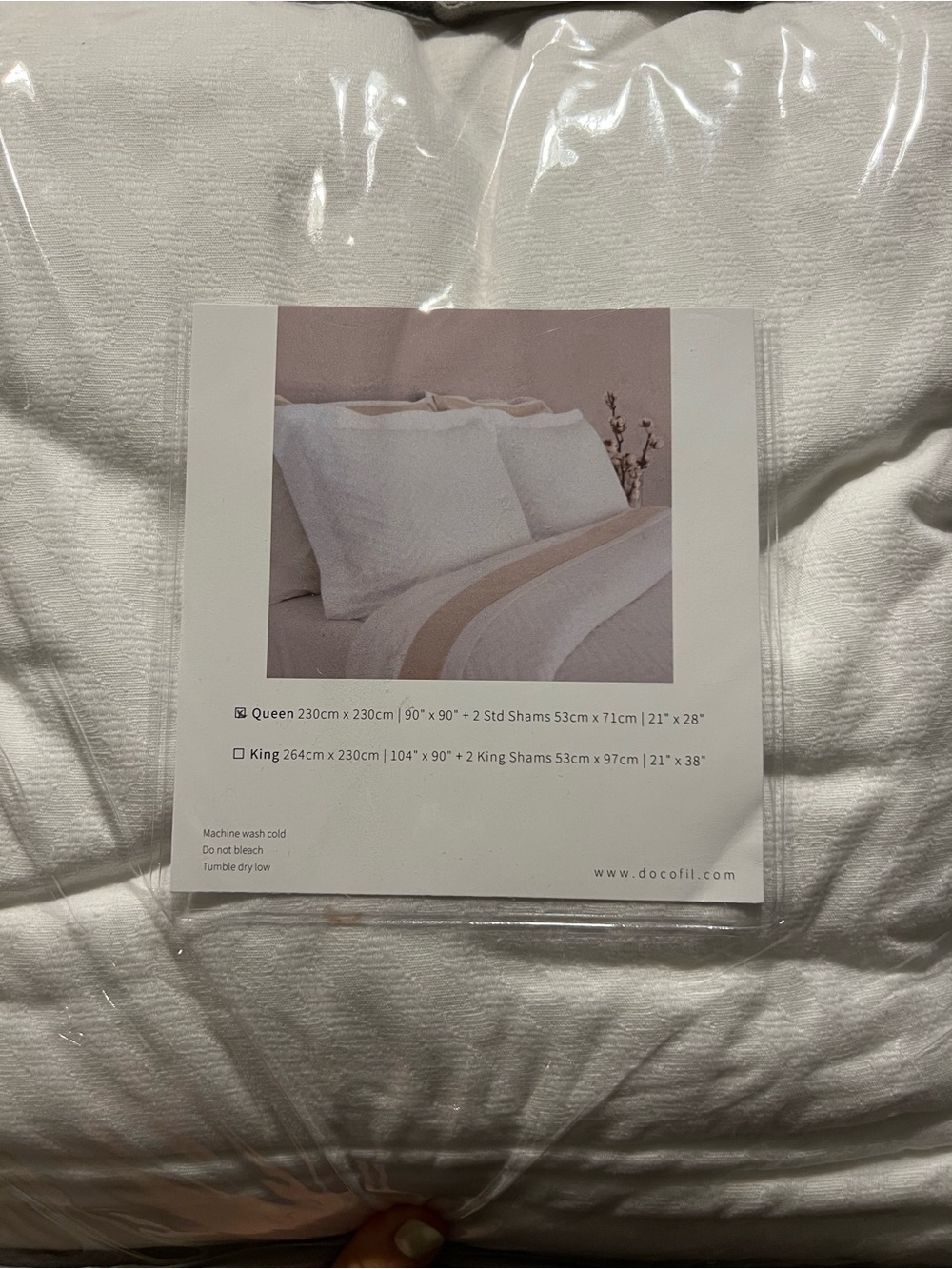 Docofil White Quilted Duvet Cover - Soft White Bedding